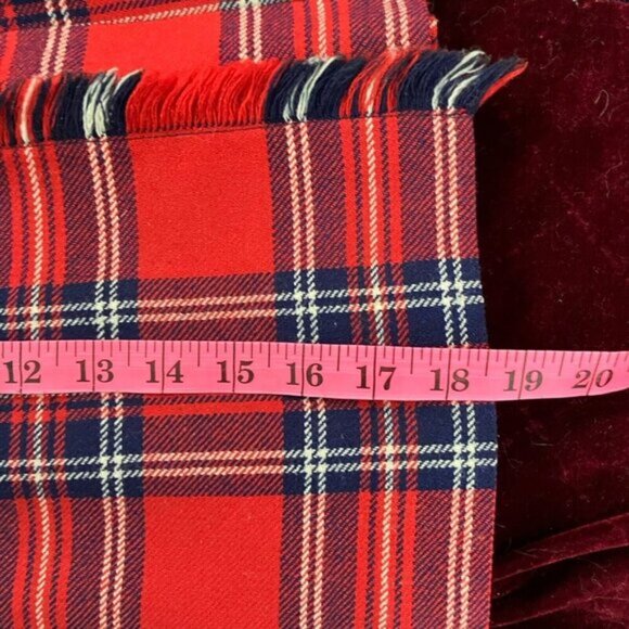 Vintage Highland Queen Kilt Skirt Red Tartan Wool Blend Short Mini - Picture 7 of 9